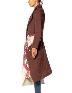 2000S COMME DES GARCONS Brown Poly Deconstructed Assemblage Puffer Coat 2007