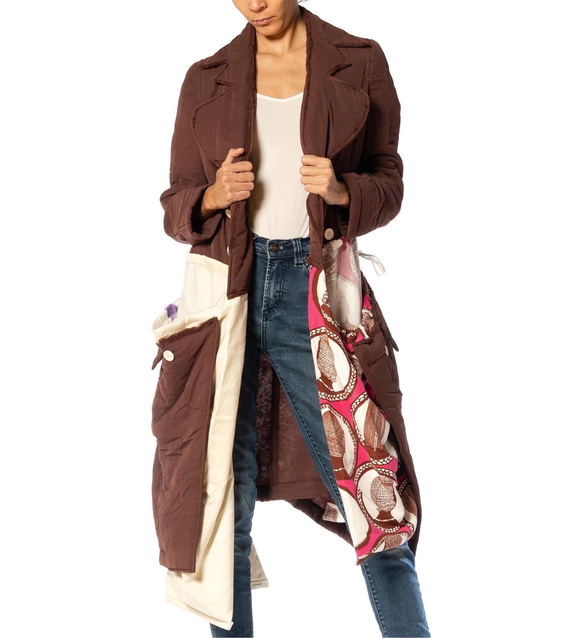 Donna 2000S COMME DES GARCONS Cappotto a sbuffo assemblato in polietilene marrone 2007 in vendita