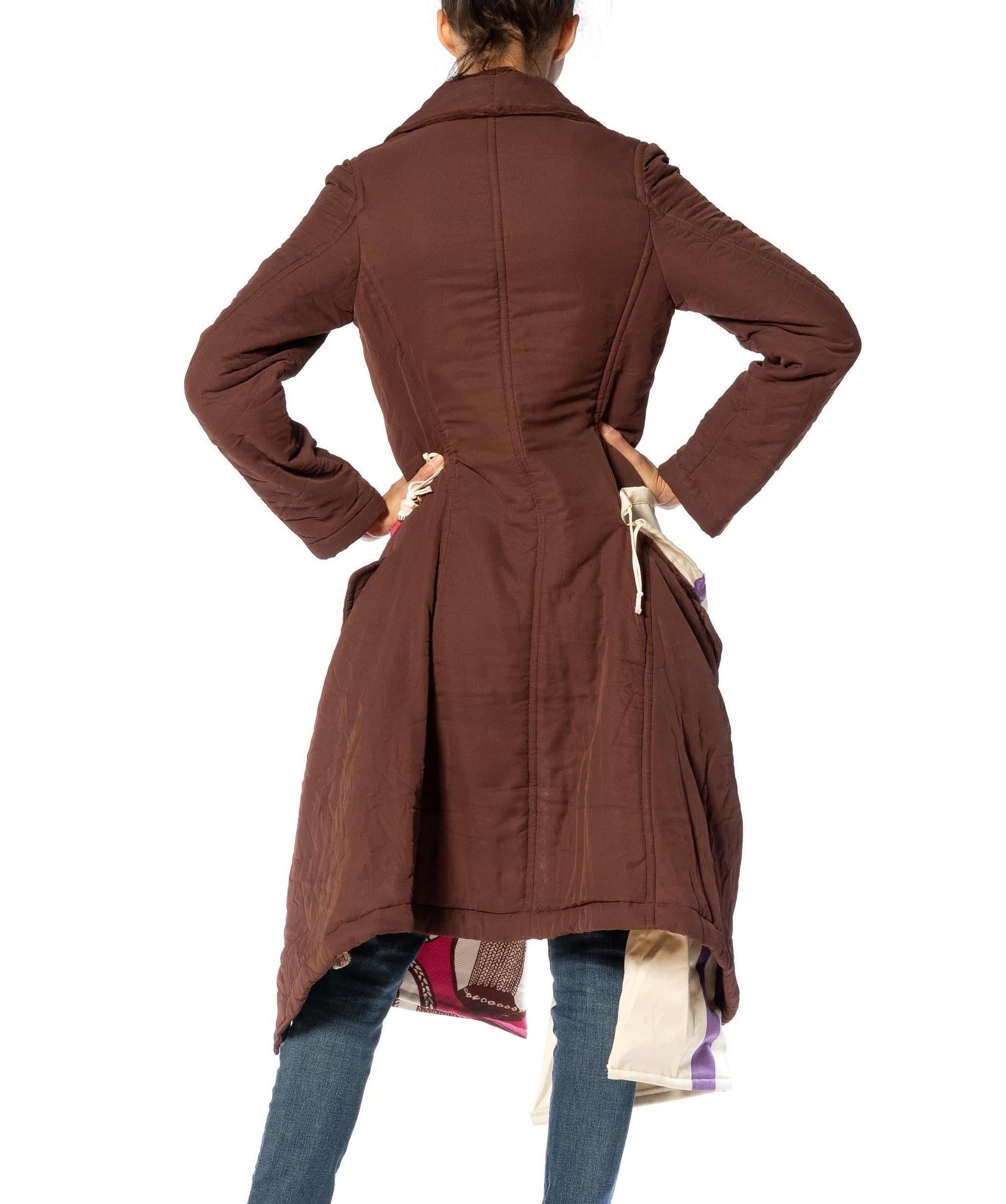 2000S COMME DES GARCONS Cappotto a sbuffo assemblato in polietilene marrone 2007 in vendita 3