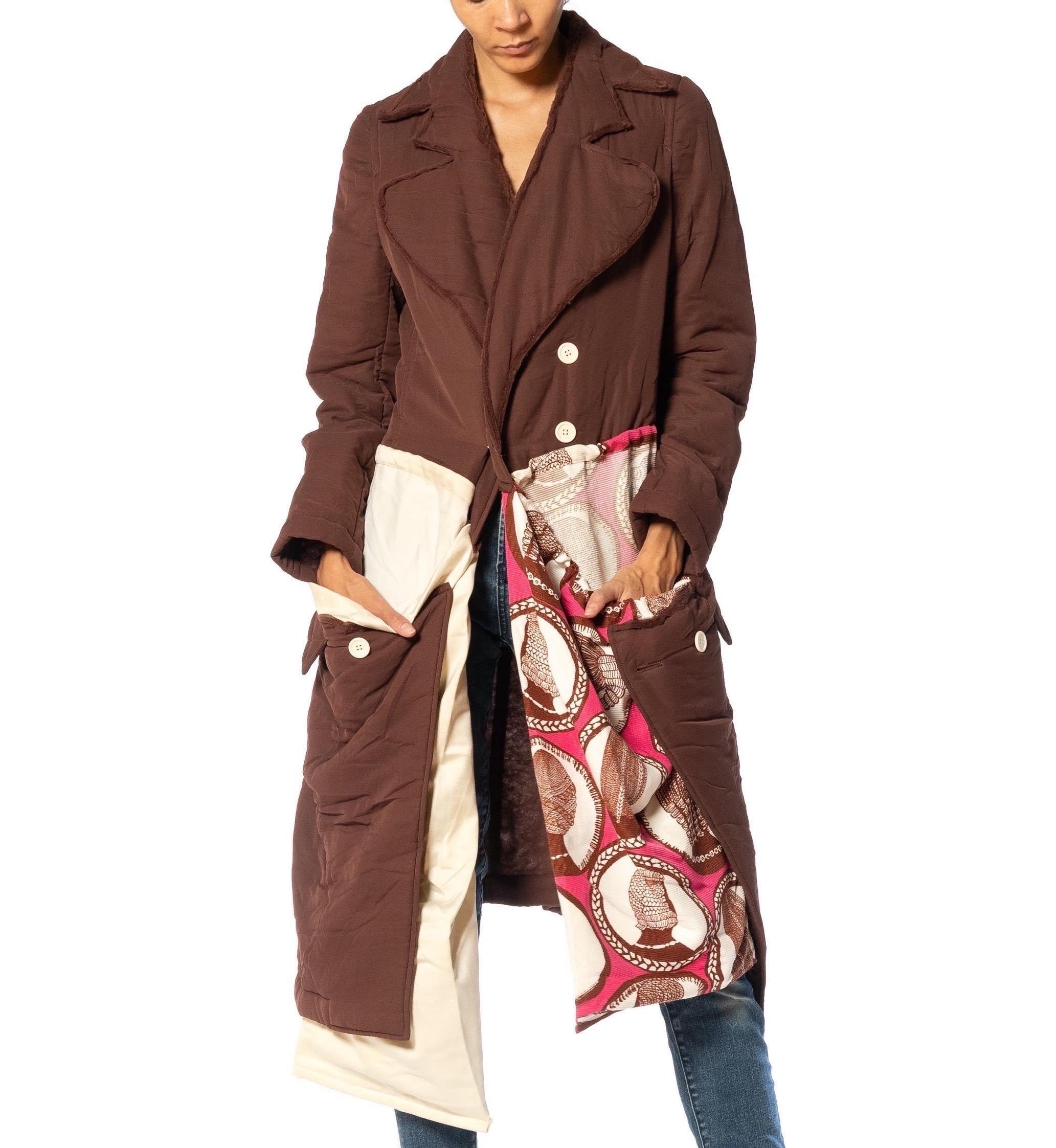 2000S COMME DES GARCONS Cappotto a sbuffo assemblato in polietilene marrone 2007 in vendita 4