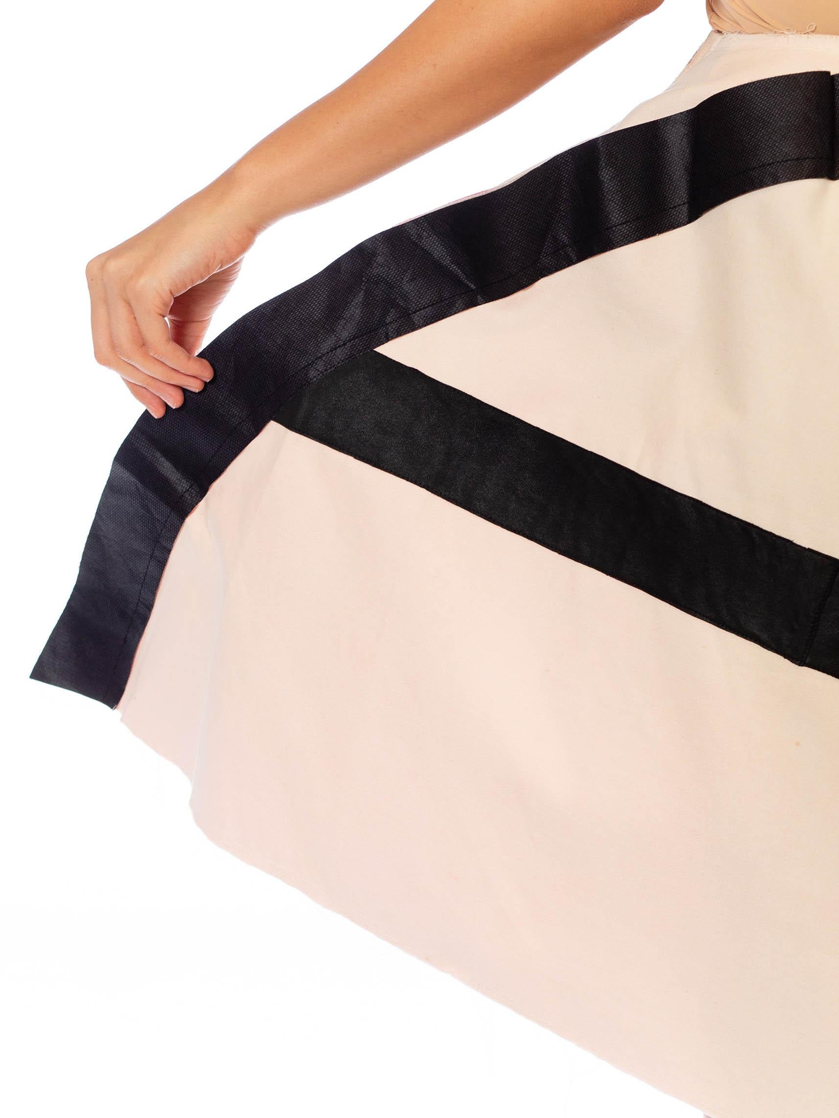 2000S Comme Des Garcons Pink & Black Cotton Wool Blend Skirt For Sale 5