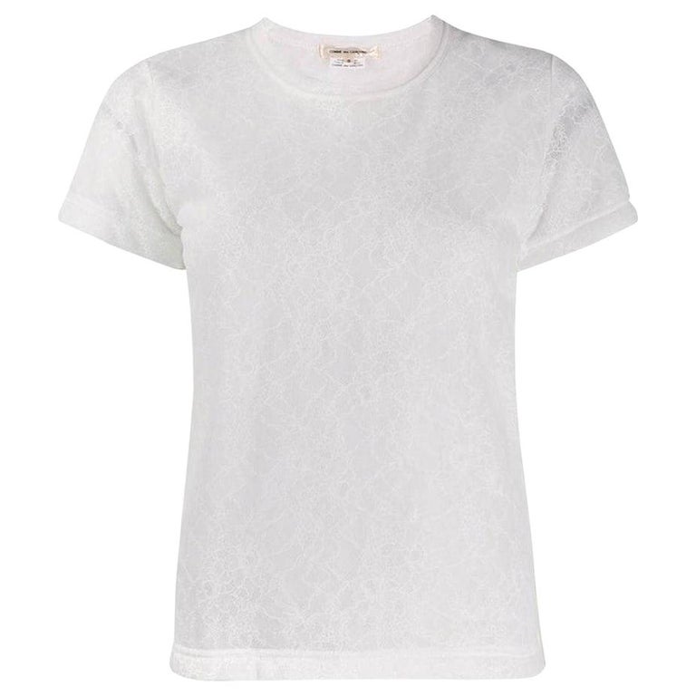 2000s Comme des Garçons White Lace T-shirt at 1stDibs