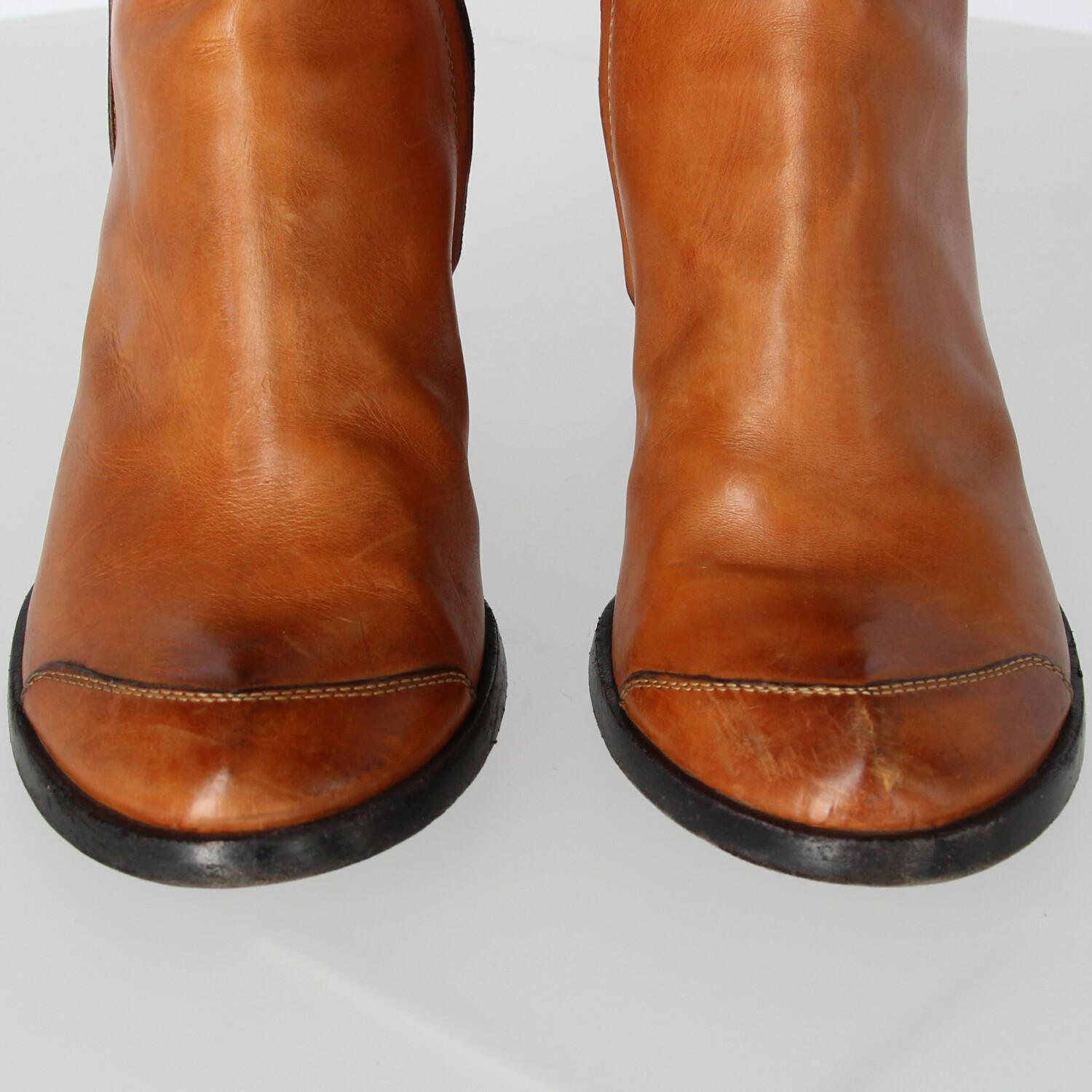 2000s Costume National Brown Leather Boots 2