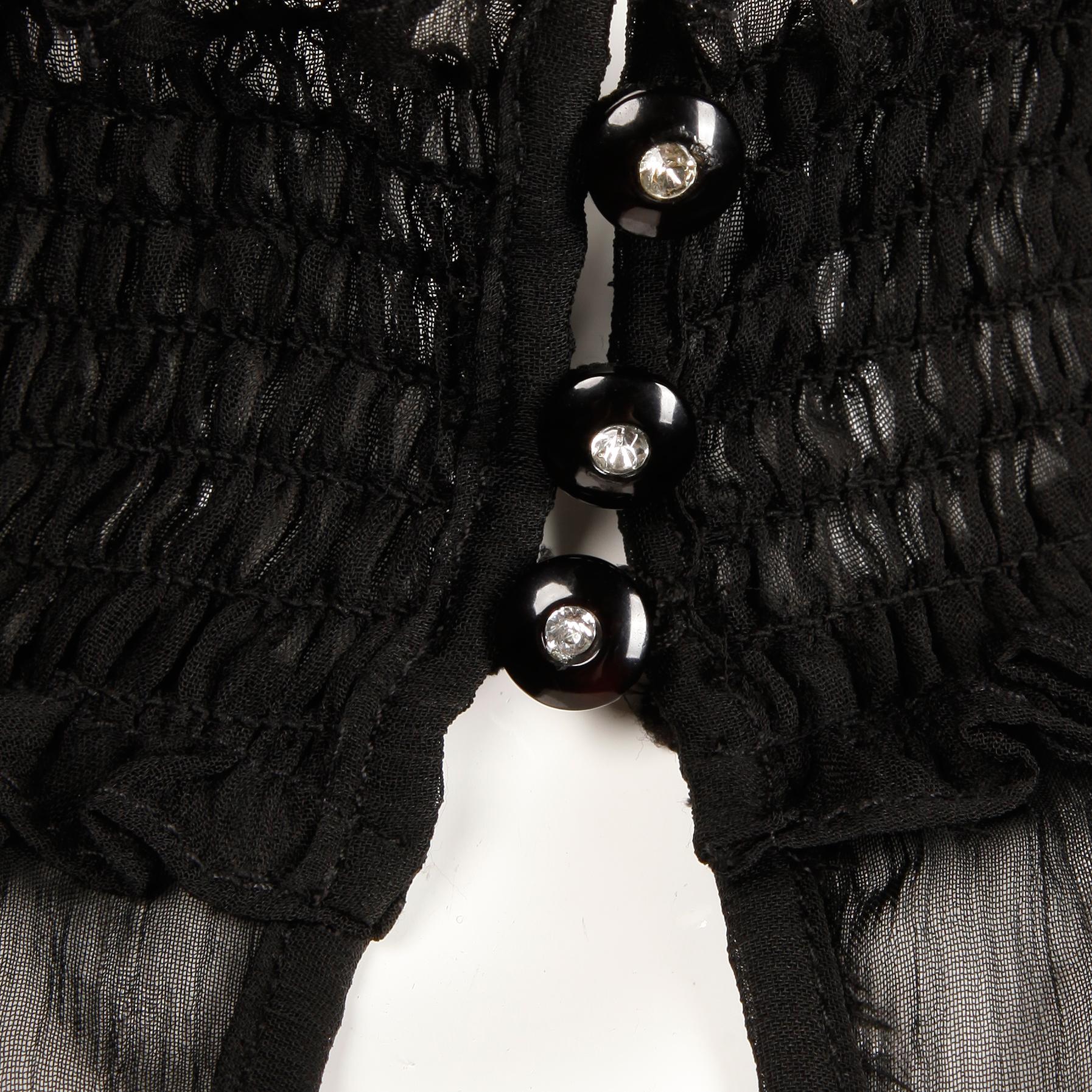 Costume National - Haut noir à manches courtes transparent, années 2000 en vente 5