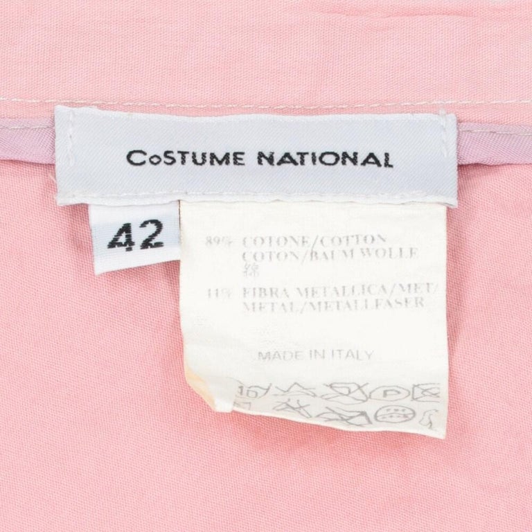 2000s Costume National Vintage pink cotton upcycled skirt For Sale 2