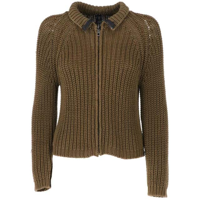 1980s Pringle Of Scotland Brown Wool Cardigan For Sale at 1stDibs