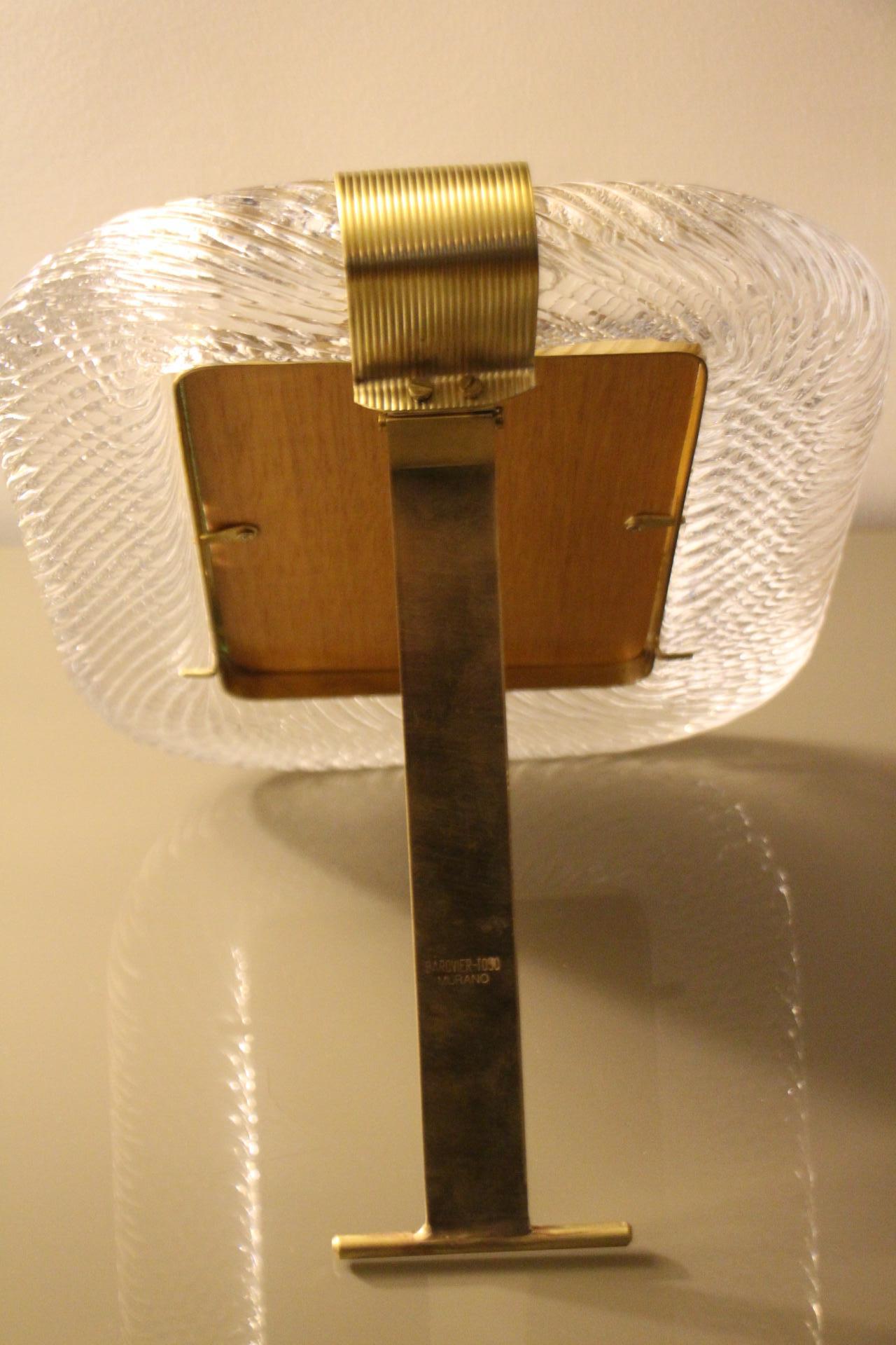 Bilderrahmen aus gedrehtem Murano-Kristallglas und Messing von Barovier e Toso aus dem Jahr 2000 im Angebot 2