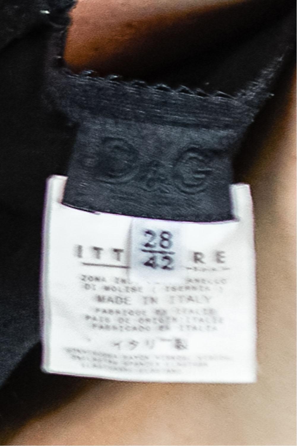 2000S D&G DOLCE & GABBANA Black Cotton/Lycra Stretch Body-Con Dress For Sale 2