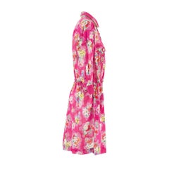 2000s D&G Pink Floral Cotton Shirt Dress