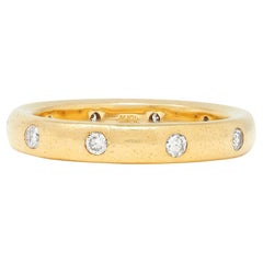 2000's Diamond 18 Karat Yellow Gold Flush Set Band Ring
