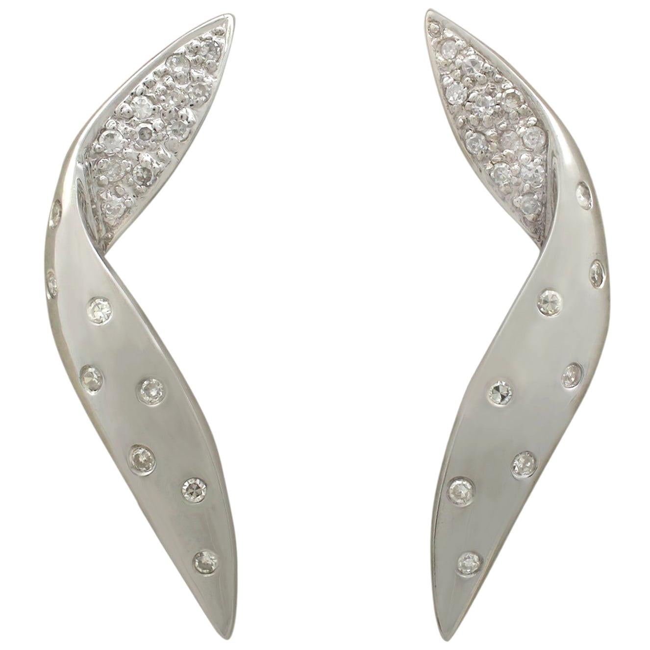 2000s Diamond and White Gold Drop Earrings