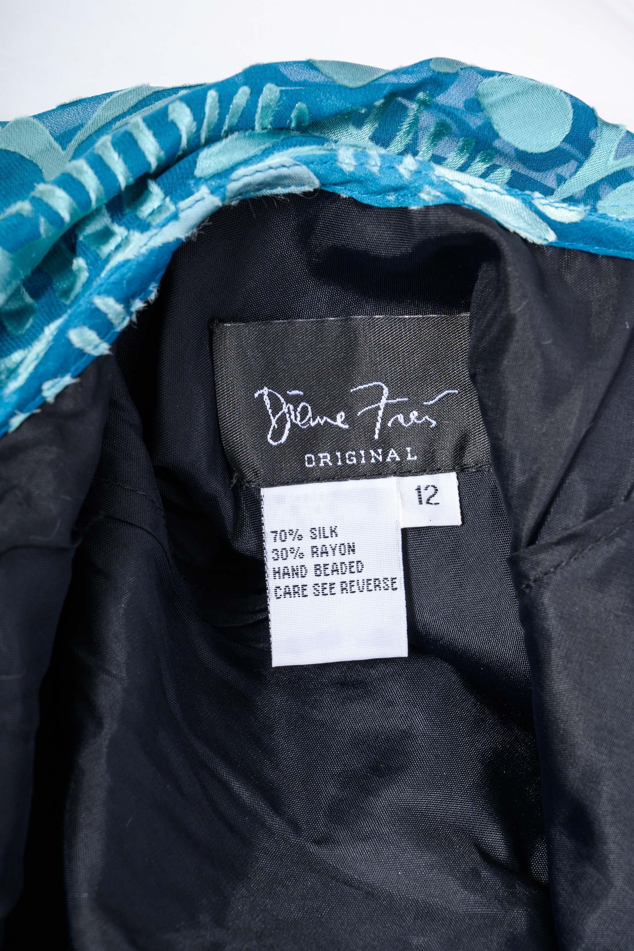 Women's 2000s Diane Freis Burnout Effect Sequinned Cowl Neck Dress For Sale