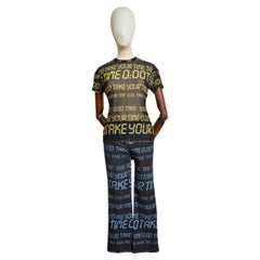 2000s Modello digitale Moschino elasticizzato Nylon Nero Blu caviglia grazer Pants