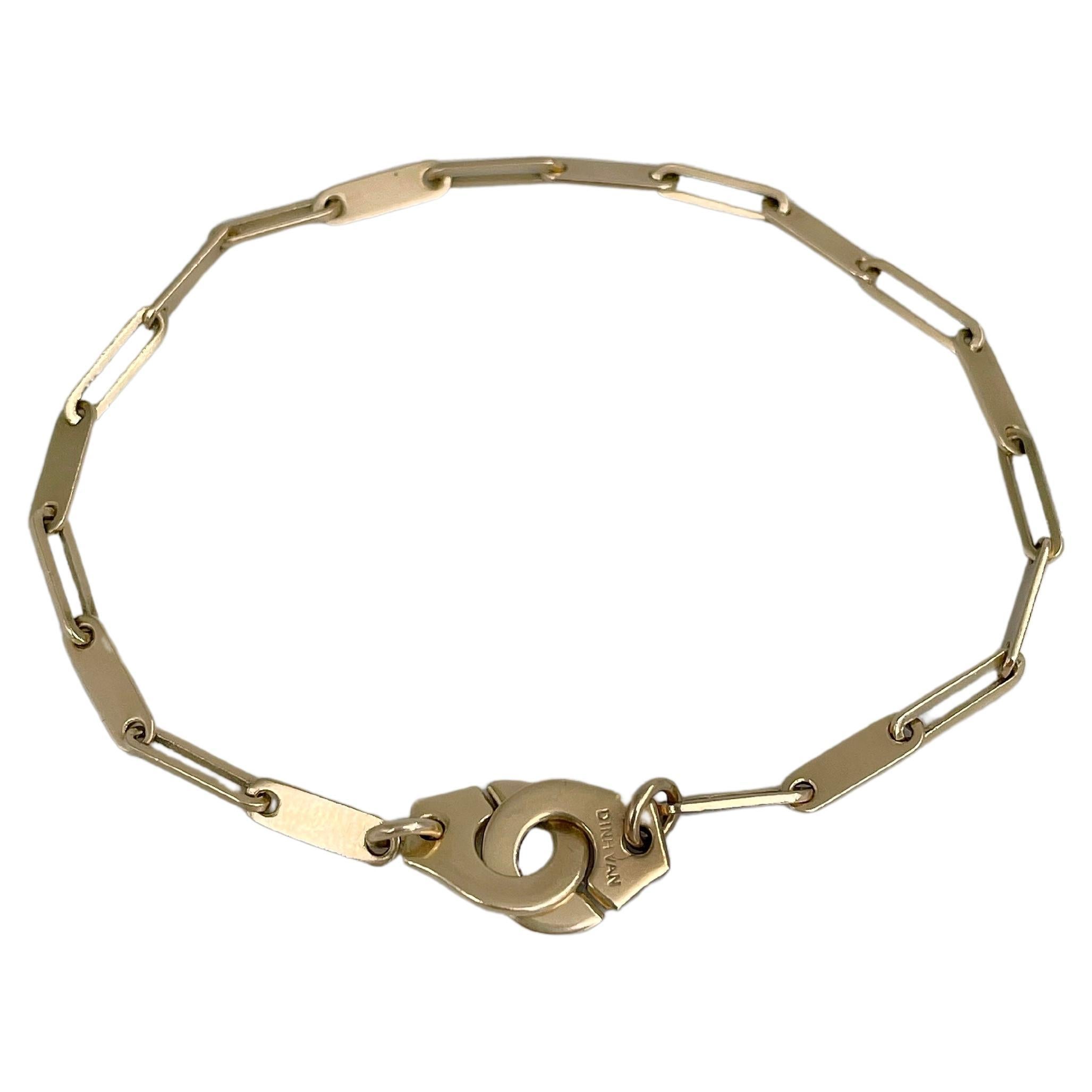 2000s Dinh Van Menottes R10 18 Karat Yellow Gold Chain Bracelet