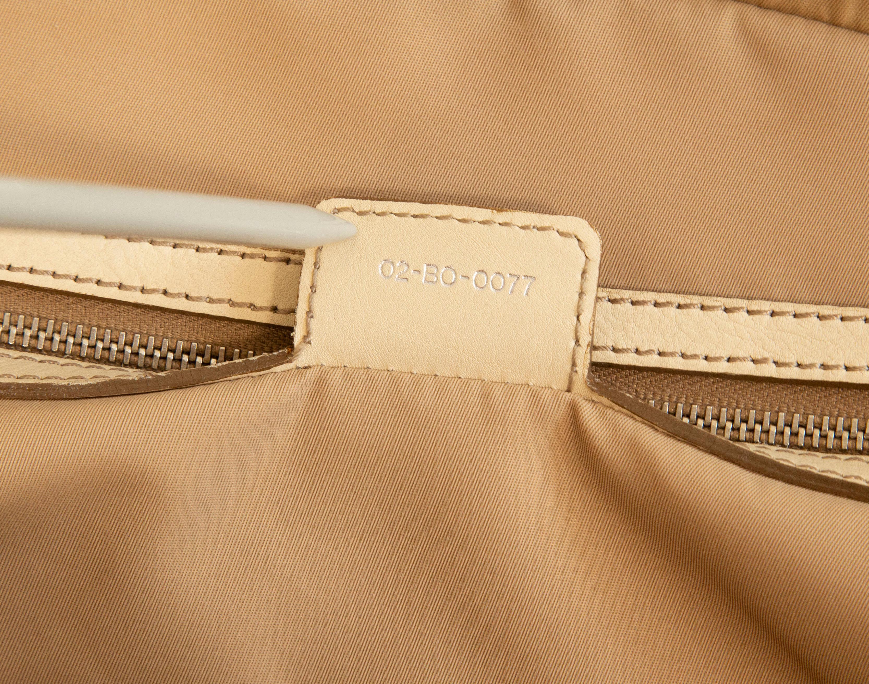 2000s Dior Diorissimo Cloth Beige Canvas and Leather Detective Frame Satchel Bag For Sale 16