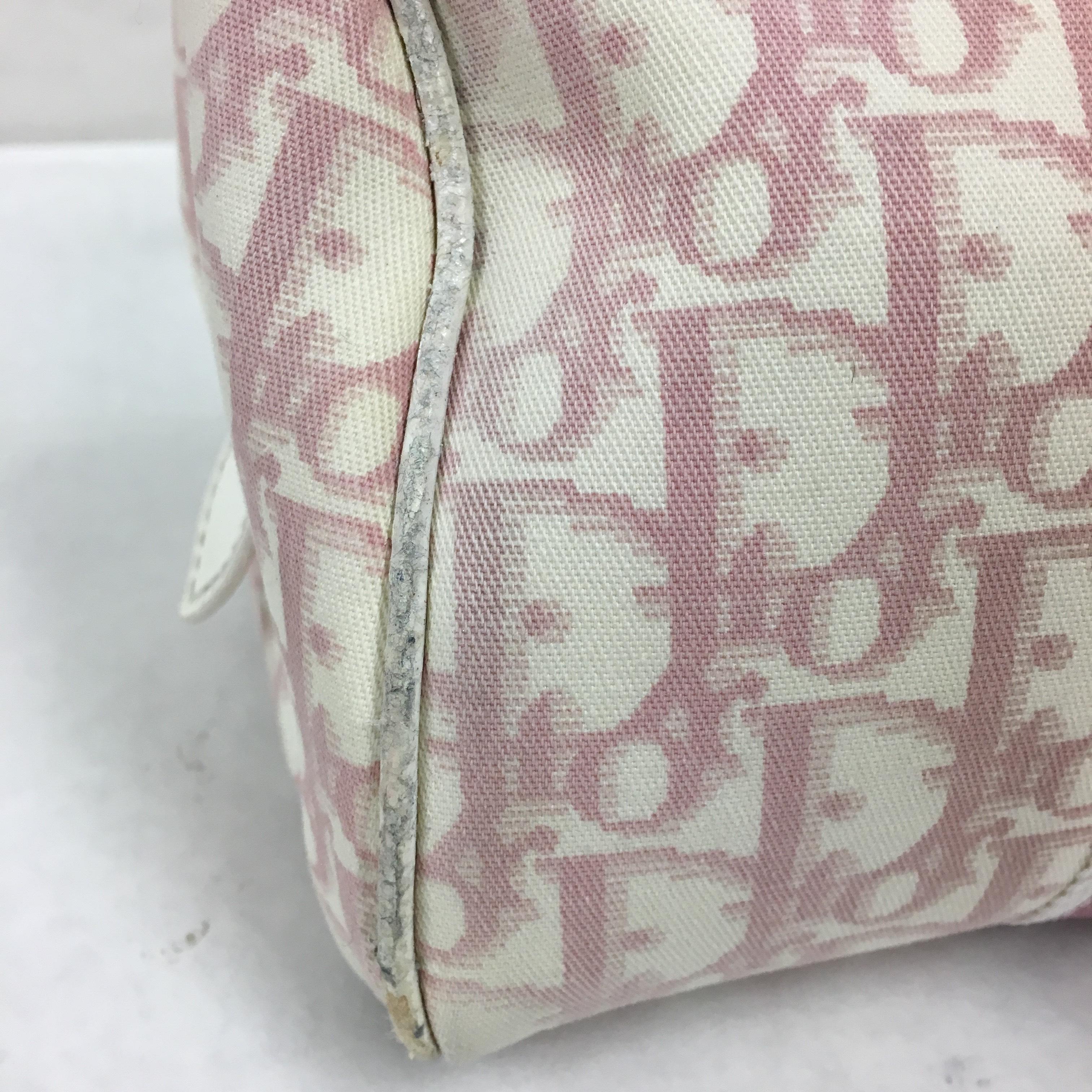 2000s Dior White and Pink Monogram handbag 4