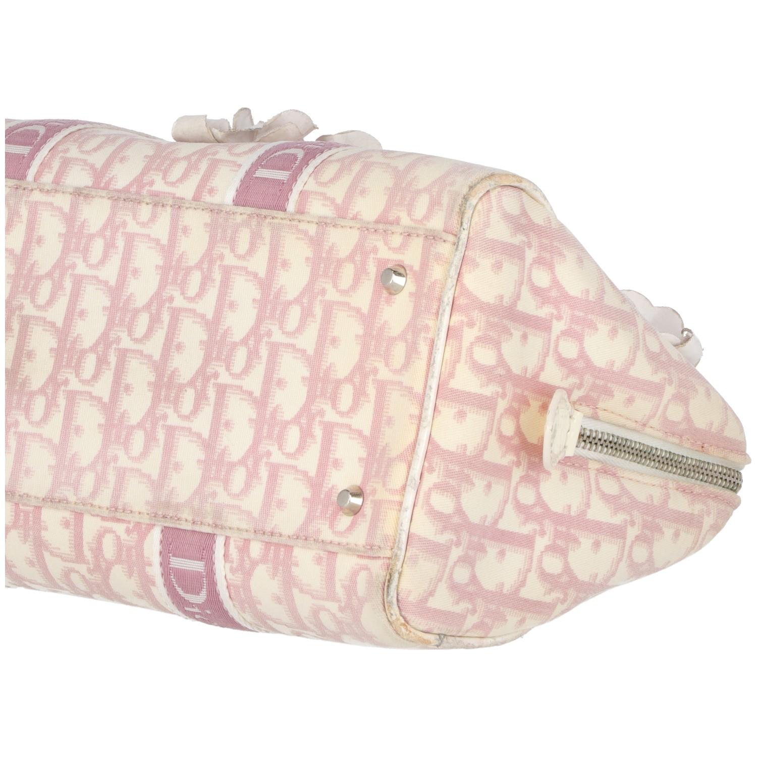Beige 2000s Dior White and Pink Monogram handbag