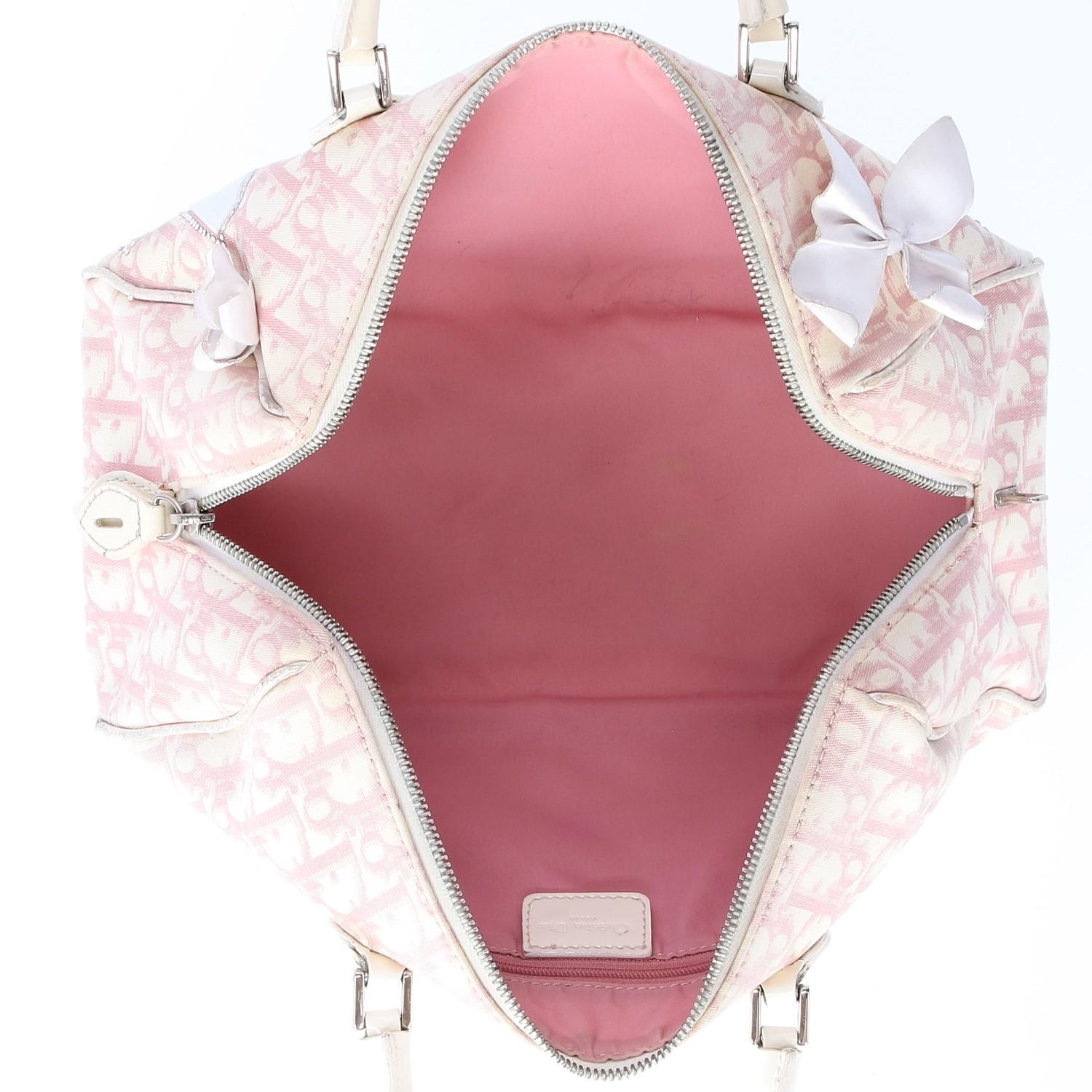 2000s Dior White and Pink Monogram handbag In Fair Condition In Lugo (RA), IT