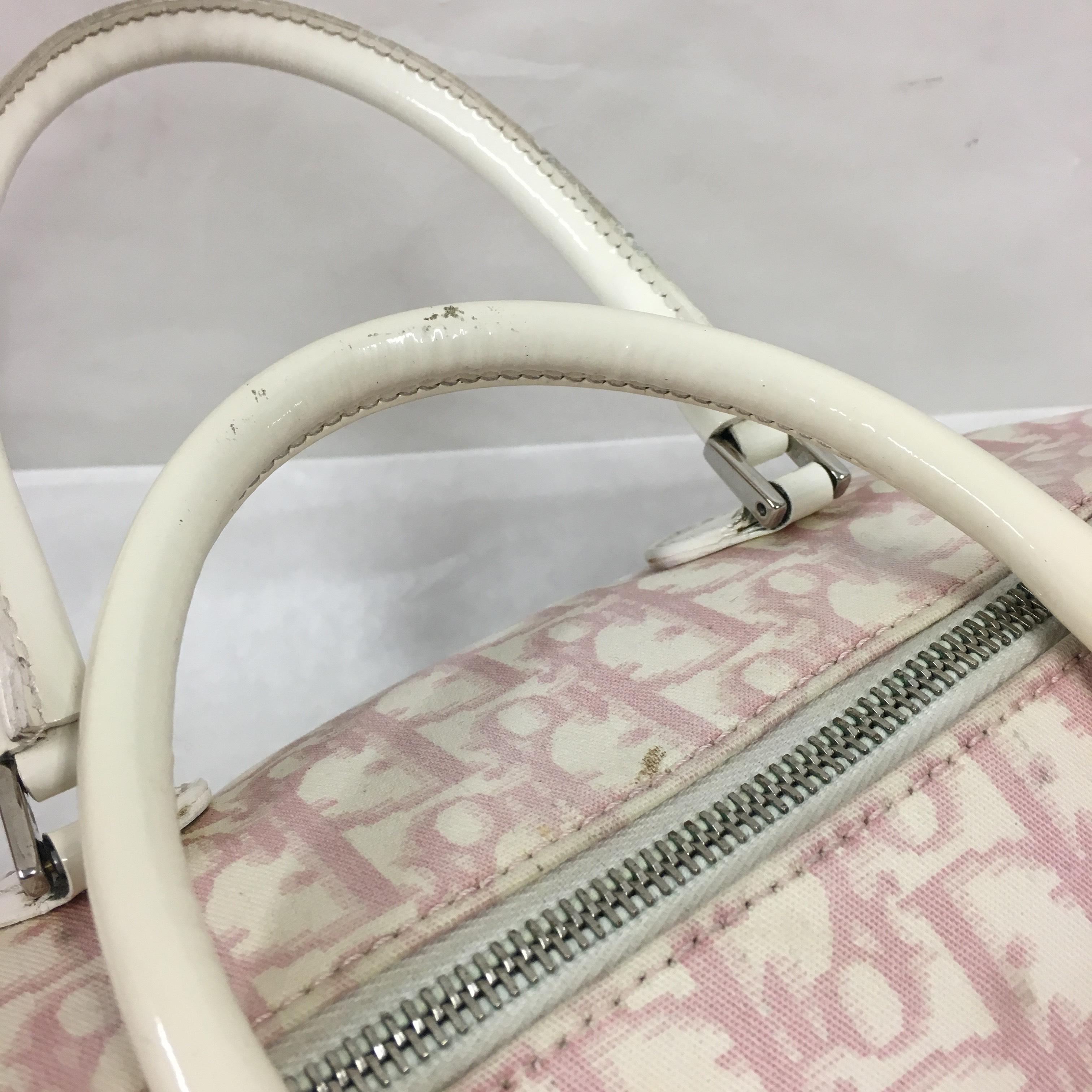 Women's 2000s Dior White and Pink Monogram handbag
