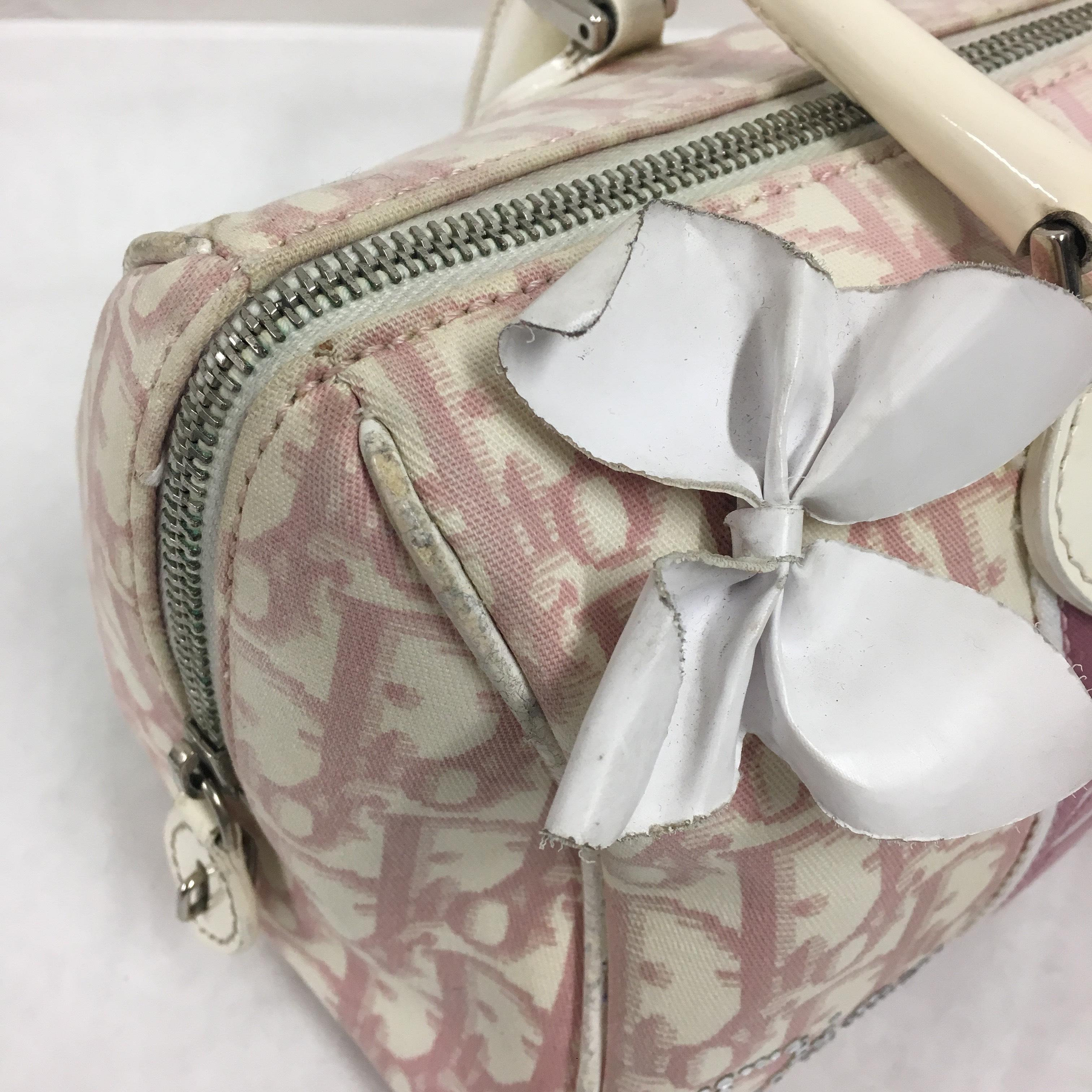 2000s Dior White and Pink Monogram handbag 1