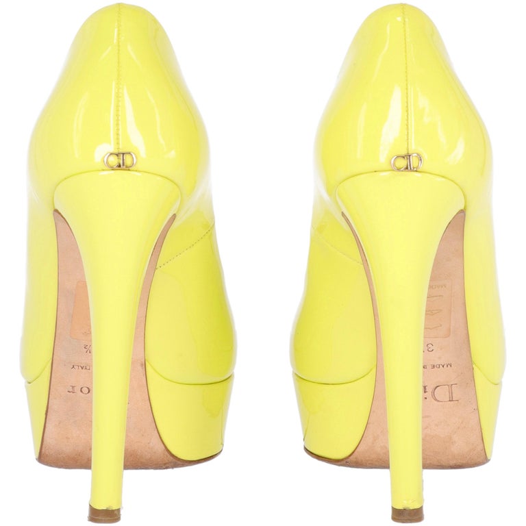 2000s Dior Yellow Lemon Patent Leather Heels Shoes at 1stDibs | 2000s ...