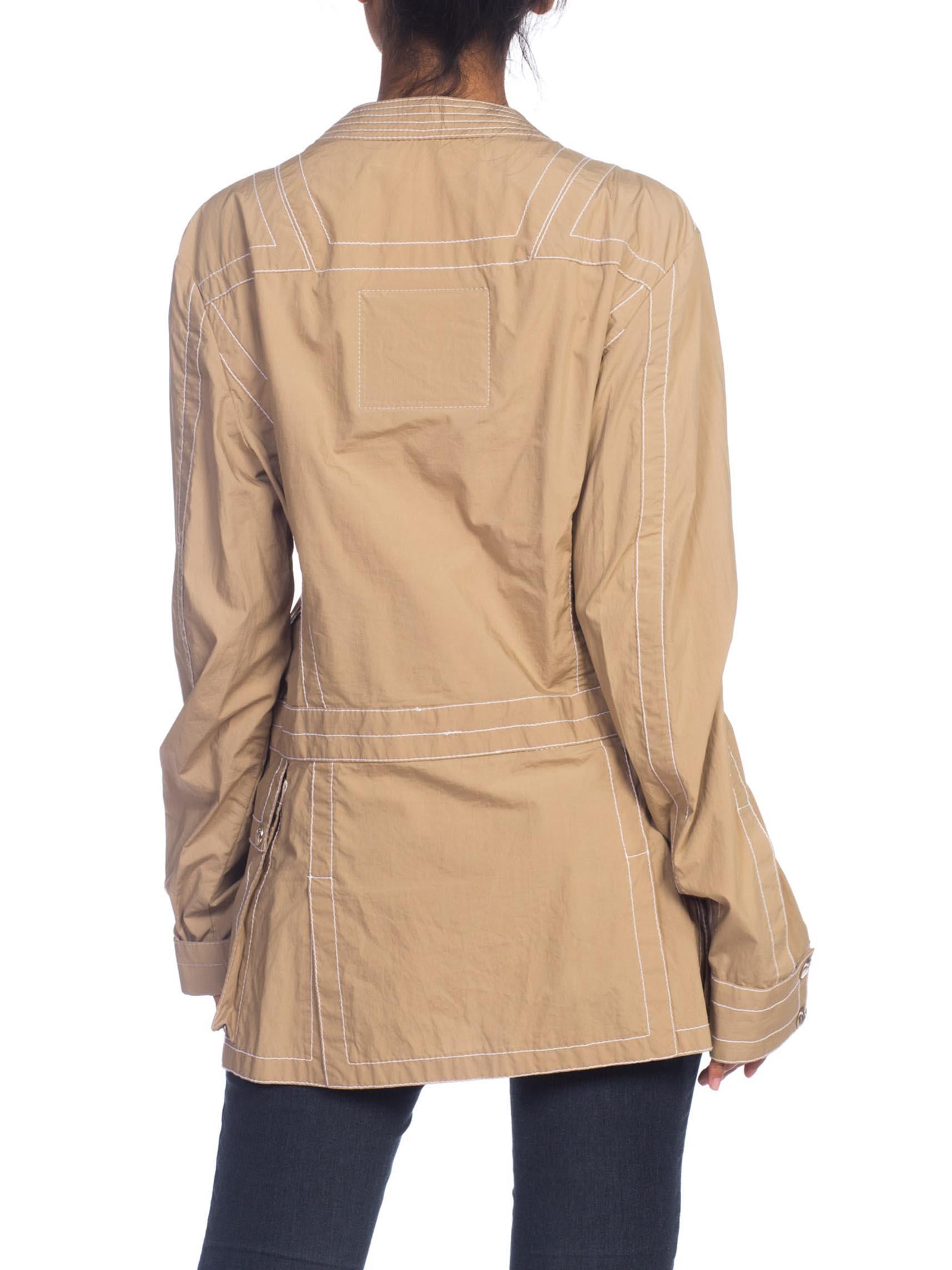 2000S DIRK BIKKEMBERGS Khaki Cotton Blend Utility Pocket Jacket With Contrast T 1