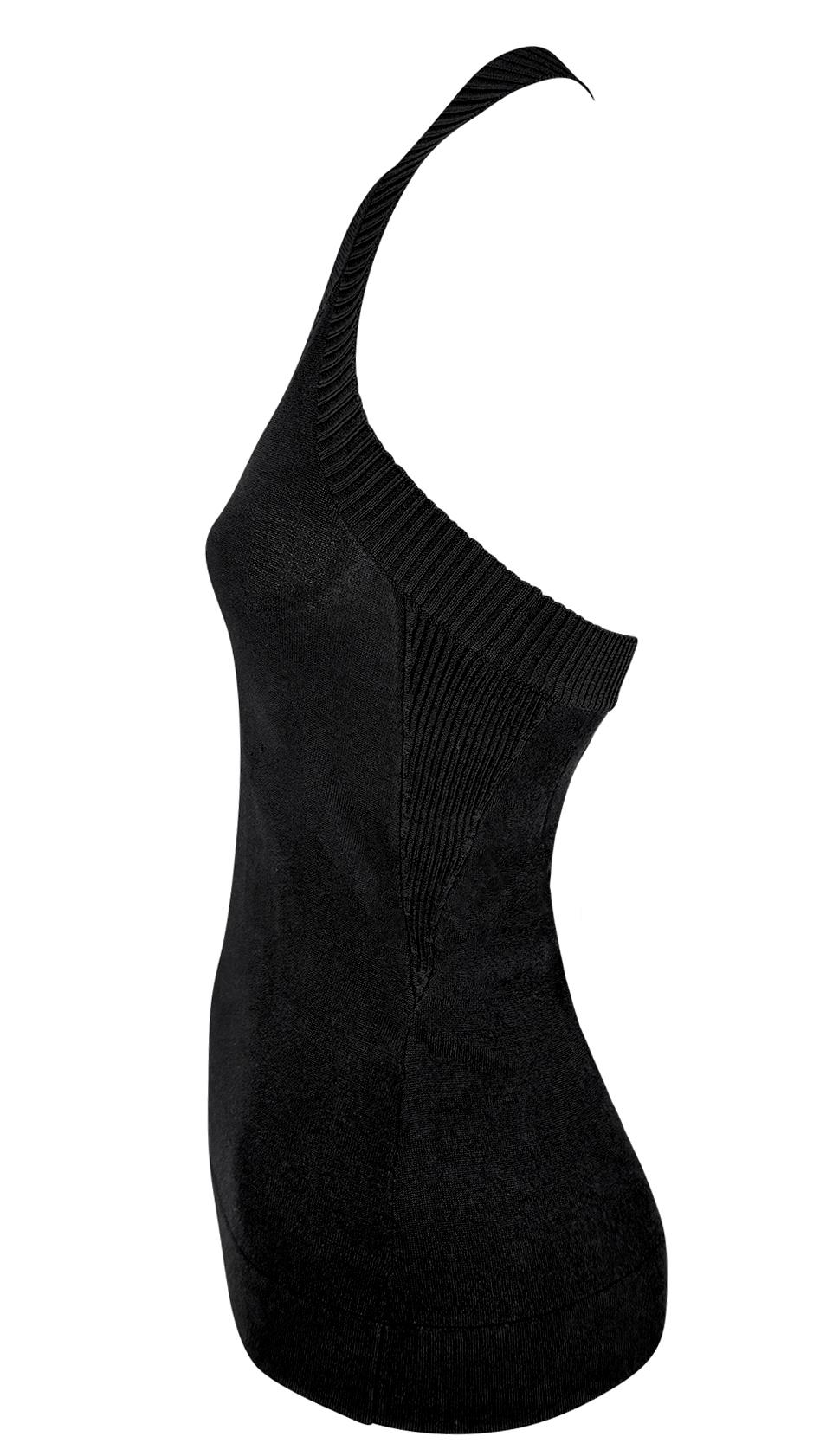 2000er Dolce & Gabbana Schwarzes Bodycon Stretch rückenfreies Trägertop im Zustand „Hervorragend“ im Angebot in West Hollywood, CA