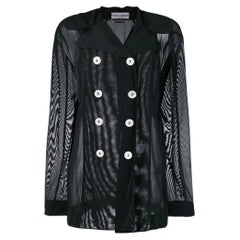 2000s Dolce & Gabbana black semi-transparent fabric jacket