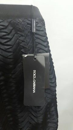 2000s Dolce & Gabbana Black Silk Skirt NWOT