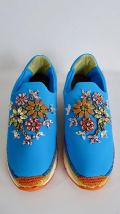 Dolce & Gabbana 2000s Crystal Embellished Neoprene Espadrilles
