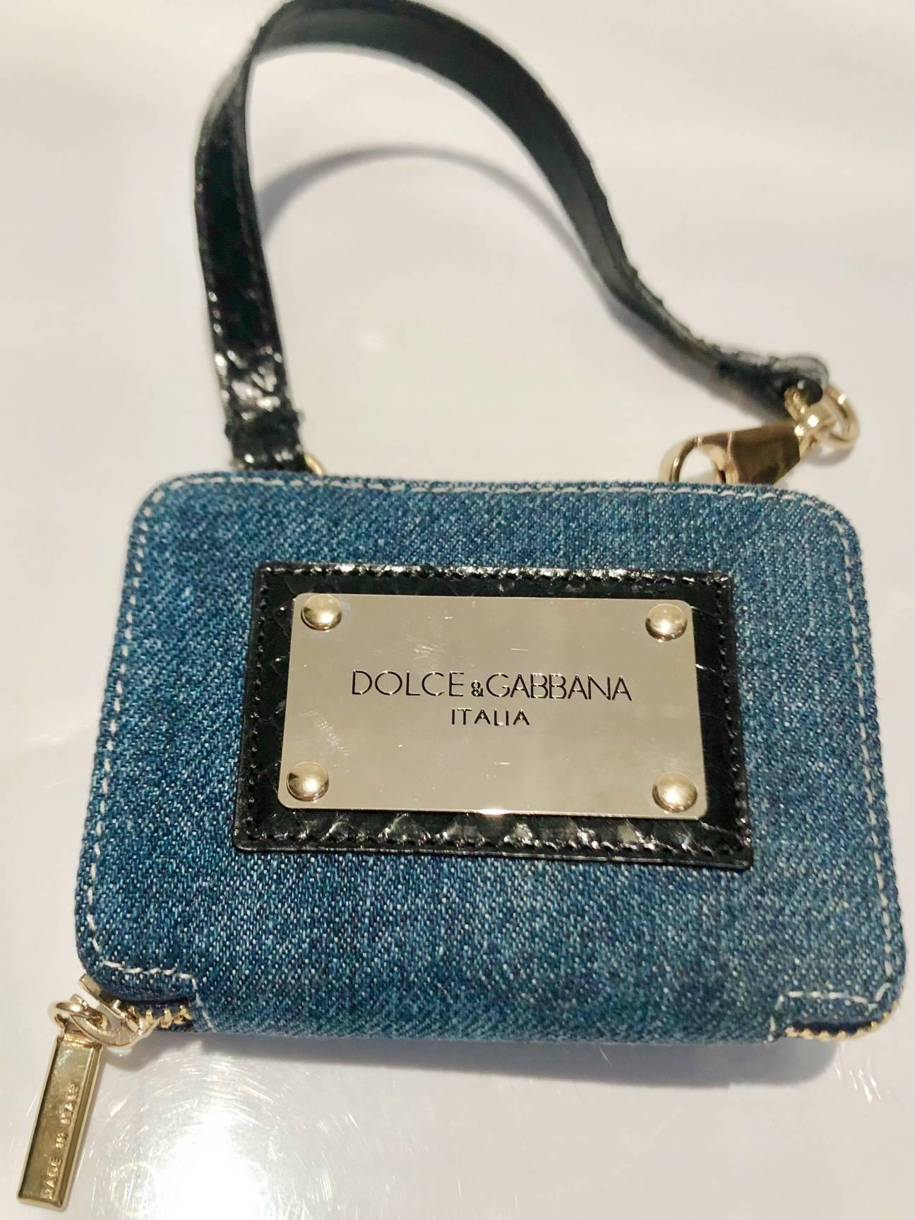 Women's or Men's 2000s Dolce & Gabbana Denim Mini Box Bag