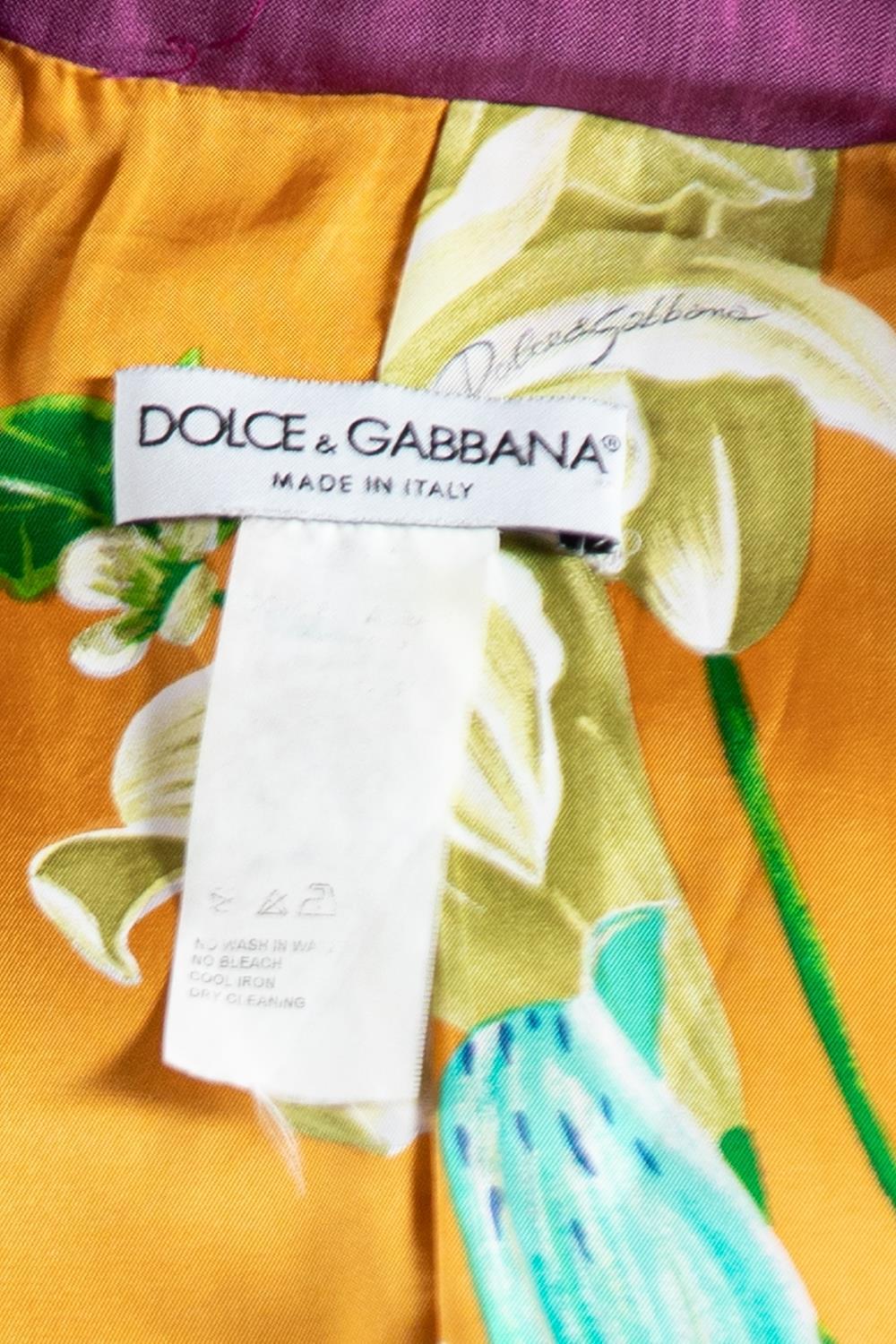 2000S Dolce & Gabbana Fuchia Silk Pant Suit For Sale 4