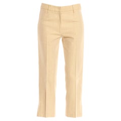 2000S DOLCE & GABBANA Goldgelbe Hose aus metallisch gewebtem Baumwollmischgewebe