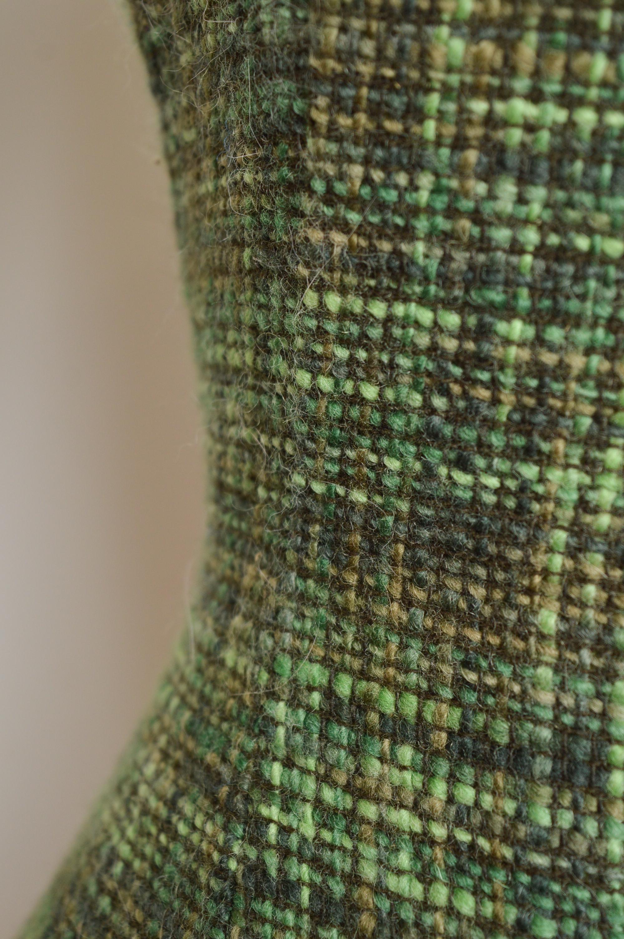 Dolce & Gabbana anni 2000: bustier a corsetto in pizzo e tweed verde con corpetto in denim in vendita 4