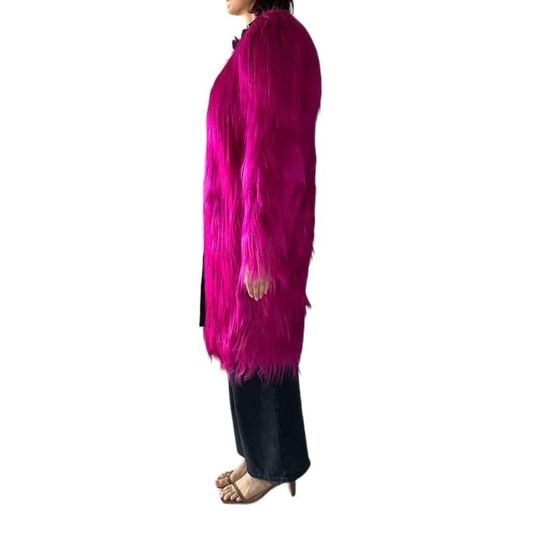 2000S Dolce & Gabbana Hot Pink Fur Yak 2009 Amest Coat In Excellent Condition For Sale In New York, NY