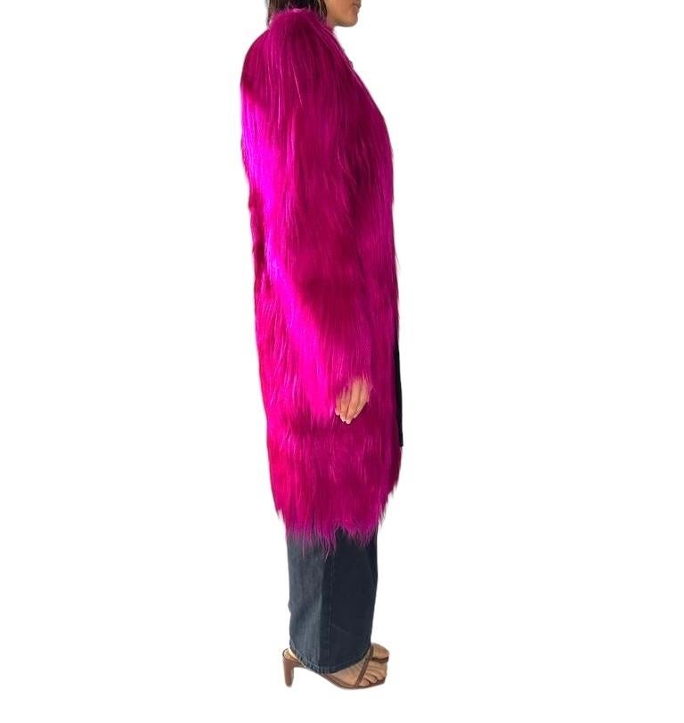 Women's or Men's 2000S Dolce & Gabbana Hot Pink Fur Yak 2009 Amest Coat For Sale