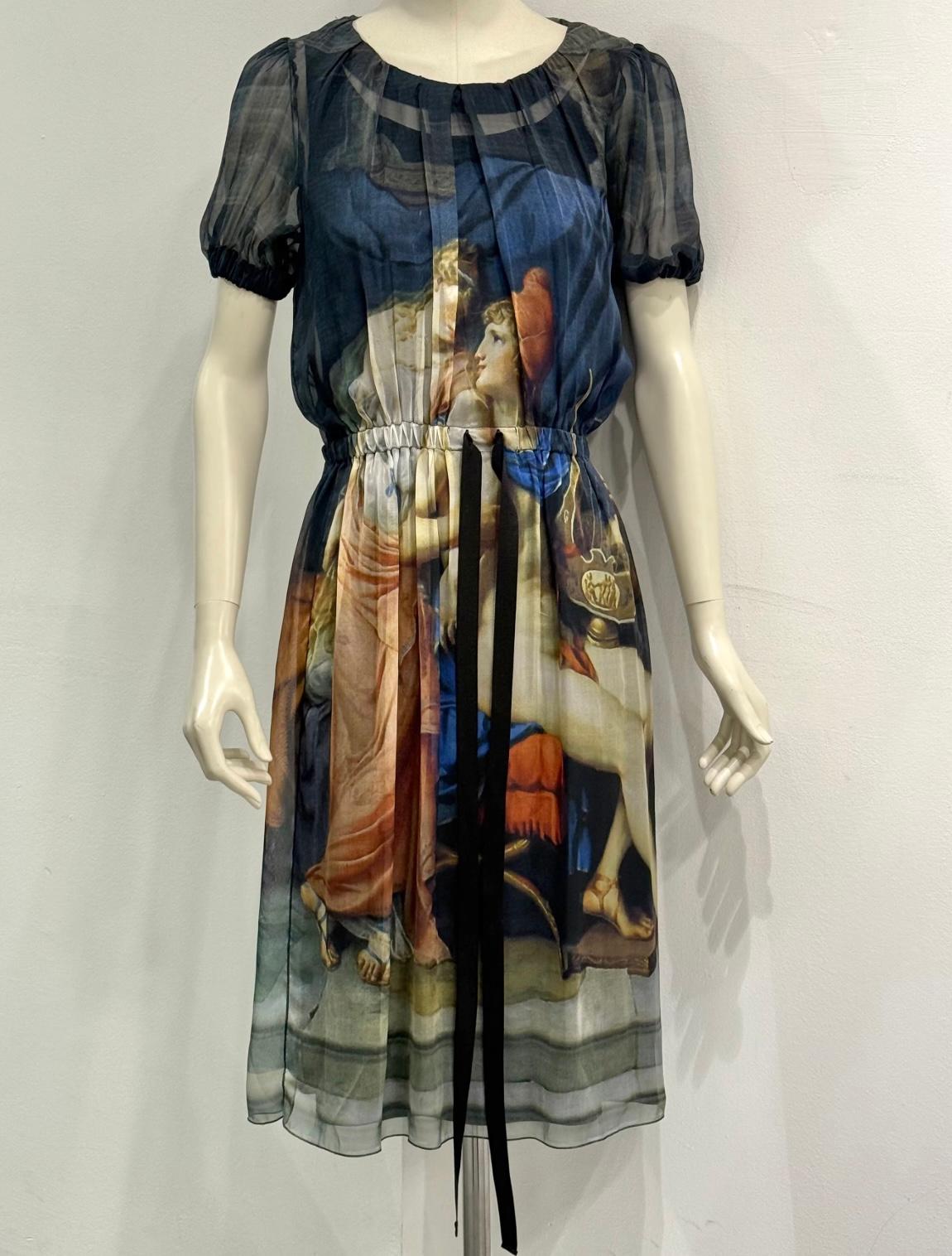 2000s Dolce & Gabbana París y Helen amor pintura vestido Black en venta
