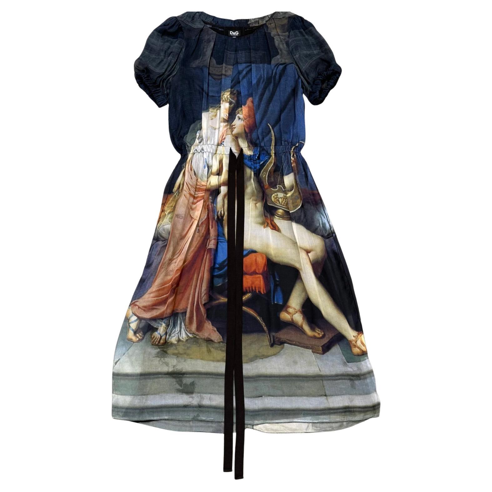 2000s Dolce & Gabbana Paris and Helen love painting dress