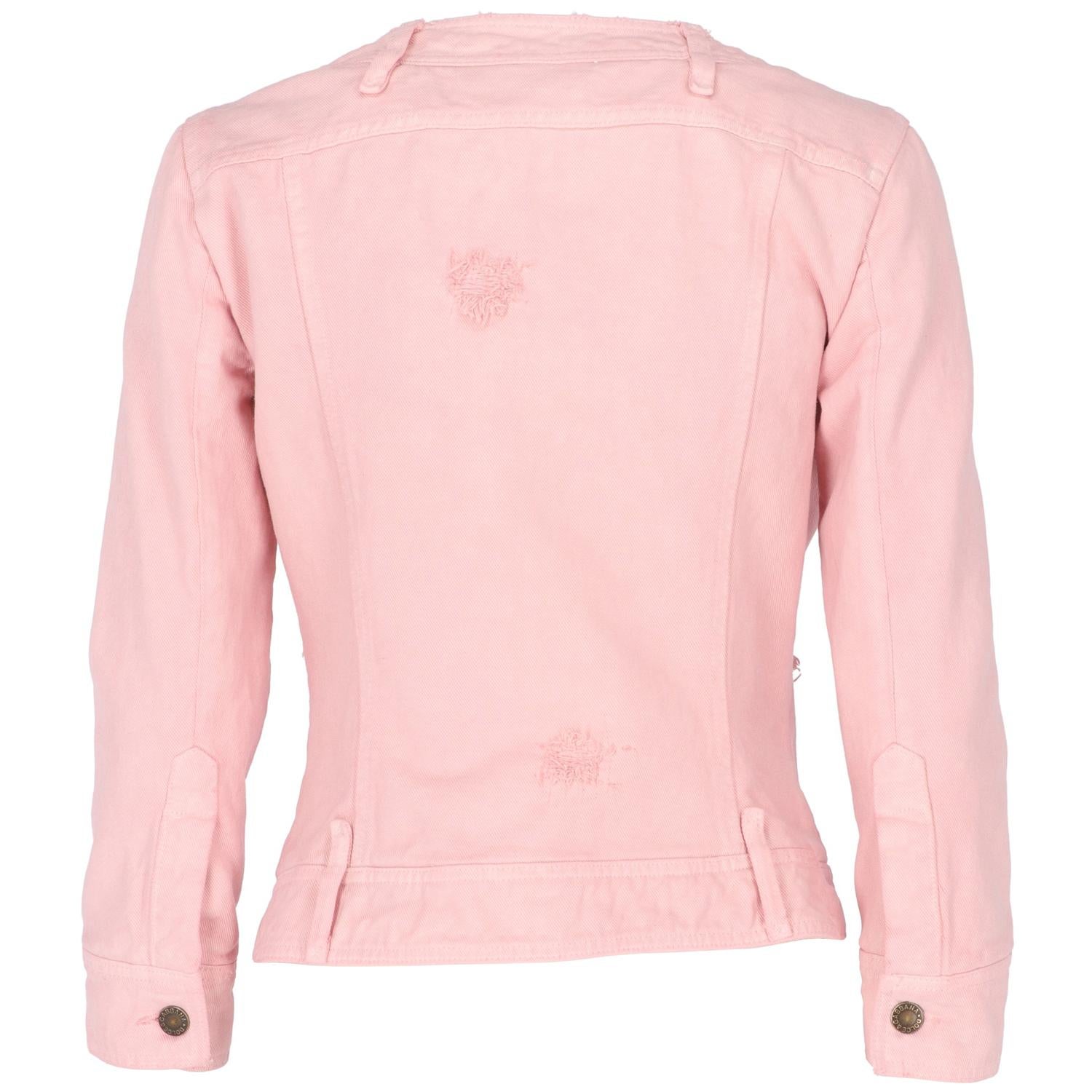 2000s Dolce & Gabbana Pink Denim Jacket In Excellent Condition In Lugo (RA), IT