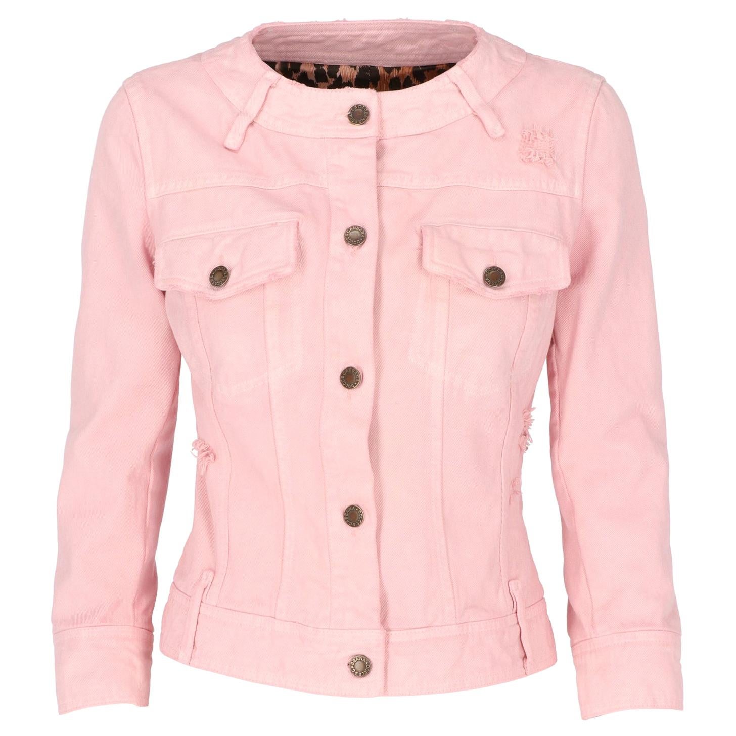 2000s Dolce & Gabbana Pink Denim Jacket
