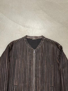 2000s Dolce & Gabbana pinstripe textured zip up jacket