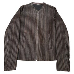 2000s Dolce & Gabbana pinstripe textured zip up jacket