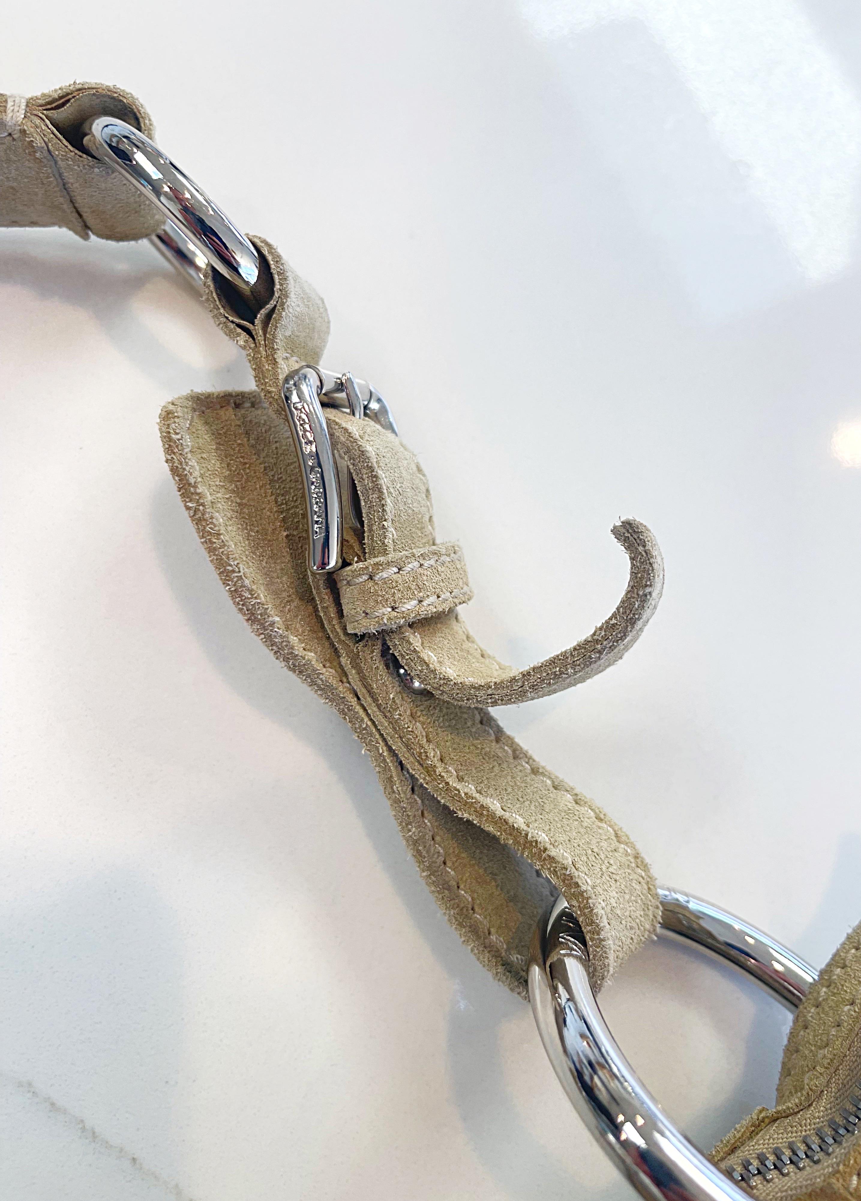 2000er Dolce & Gabbana Vintage Handtasche/Umhängetasche aus braunem Wildleder + Python-Schlangenhaut im Angebot 8