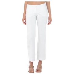 2000S Dolce & Gabbana - Pantaloni a vita bassa estremi in cotone jacquard bianco
