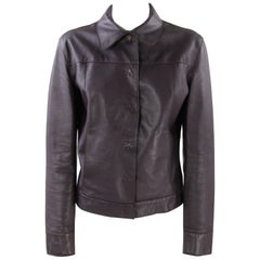 2000s Dolce&Gabbana Purple Leather Jacket
