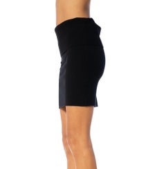 2000S DONNA KARAN Black Cashmere Knitted Skirt