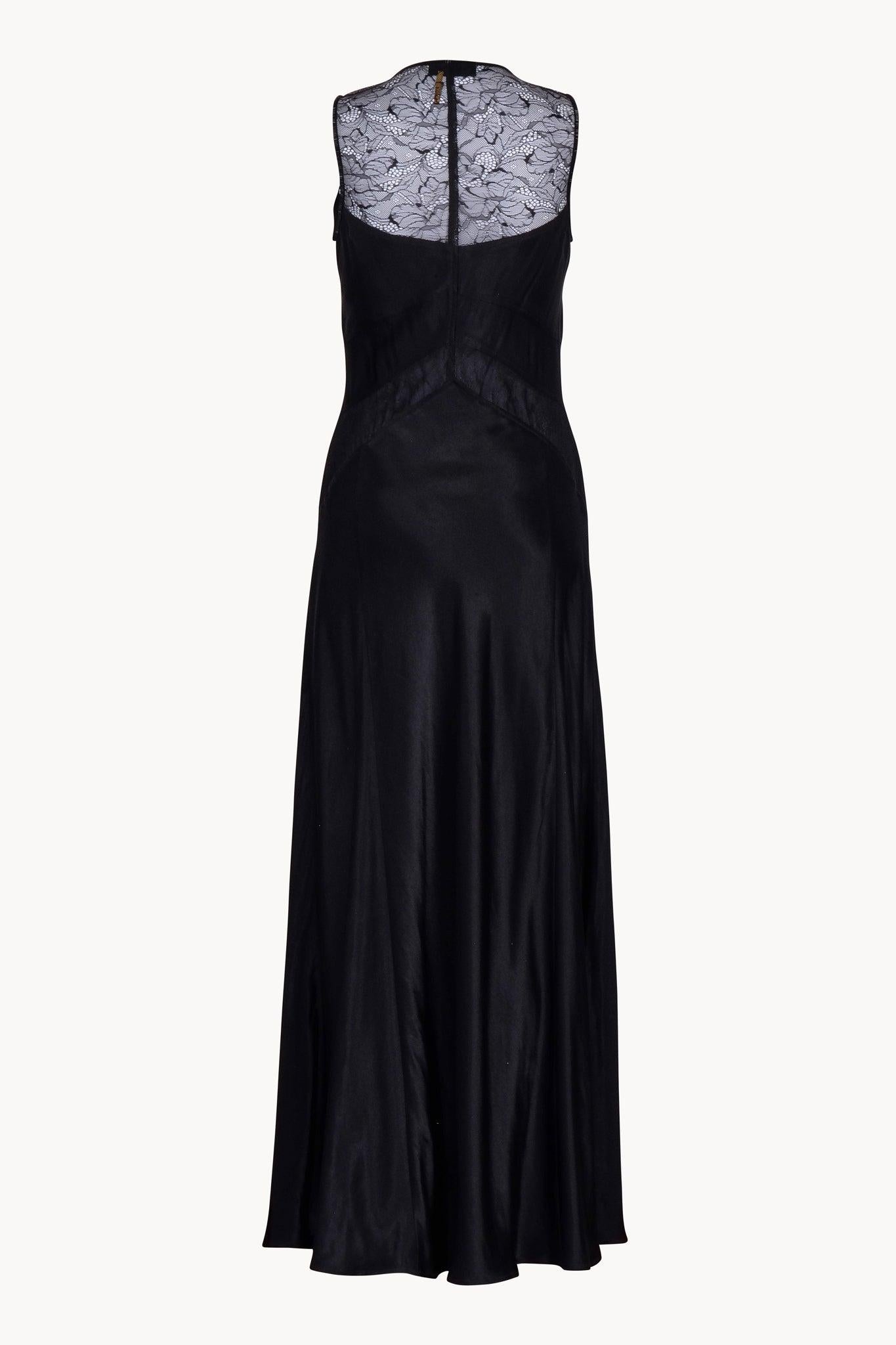 2000s Donna Karan Black Lace Gown In Good Condition For Sale In Brooklyn, NY