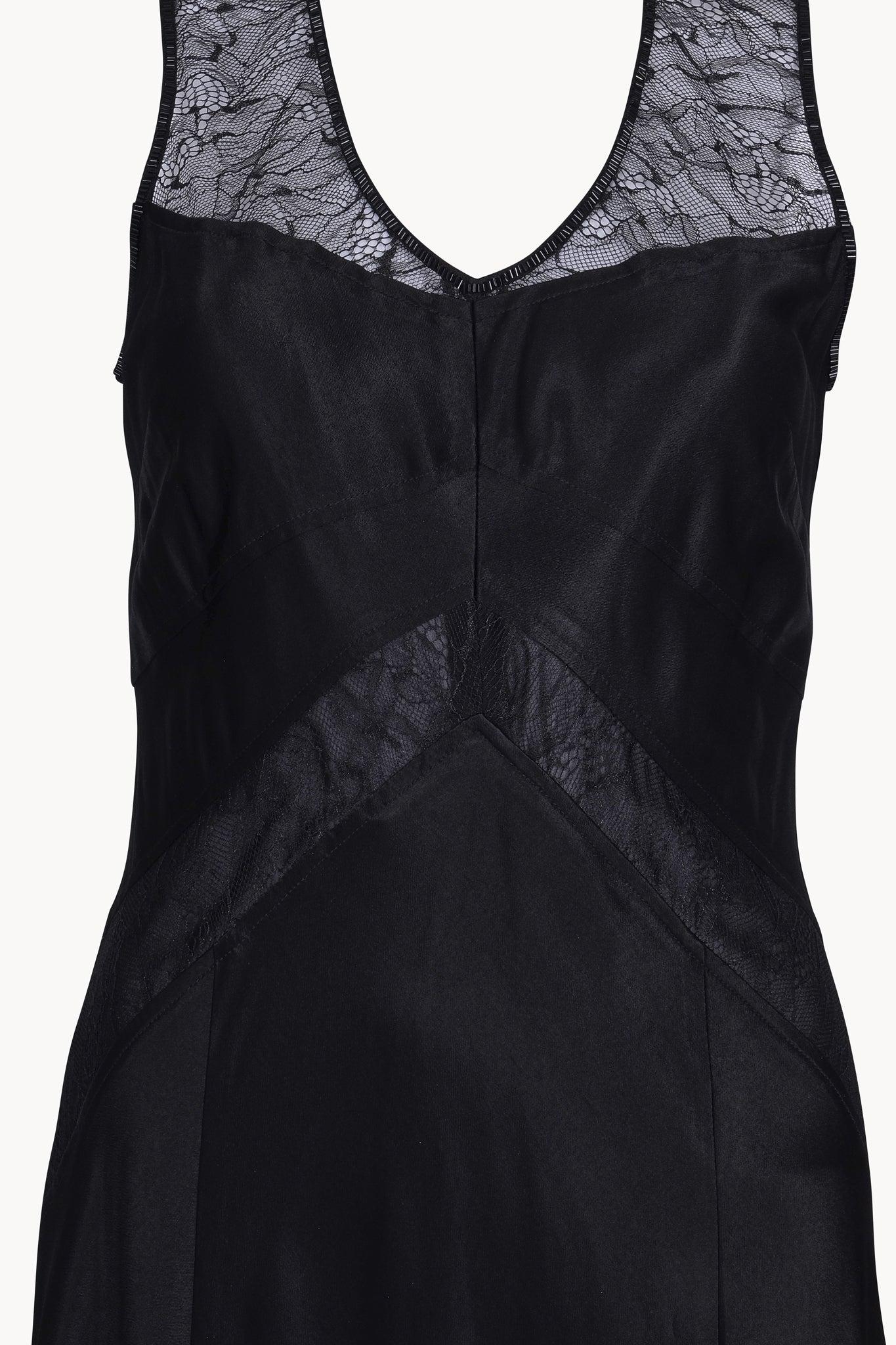 2000s Donna Karan Black Lace Gown For Sale 1