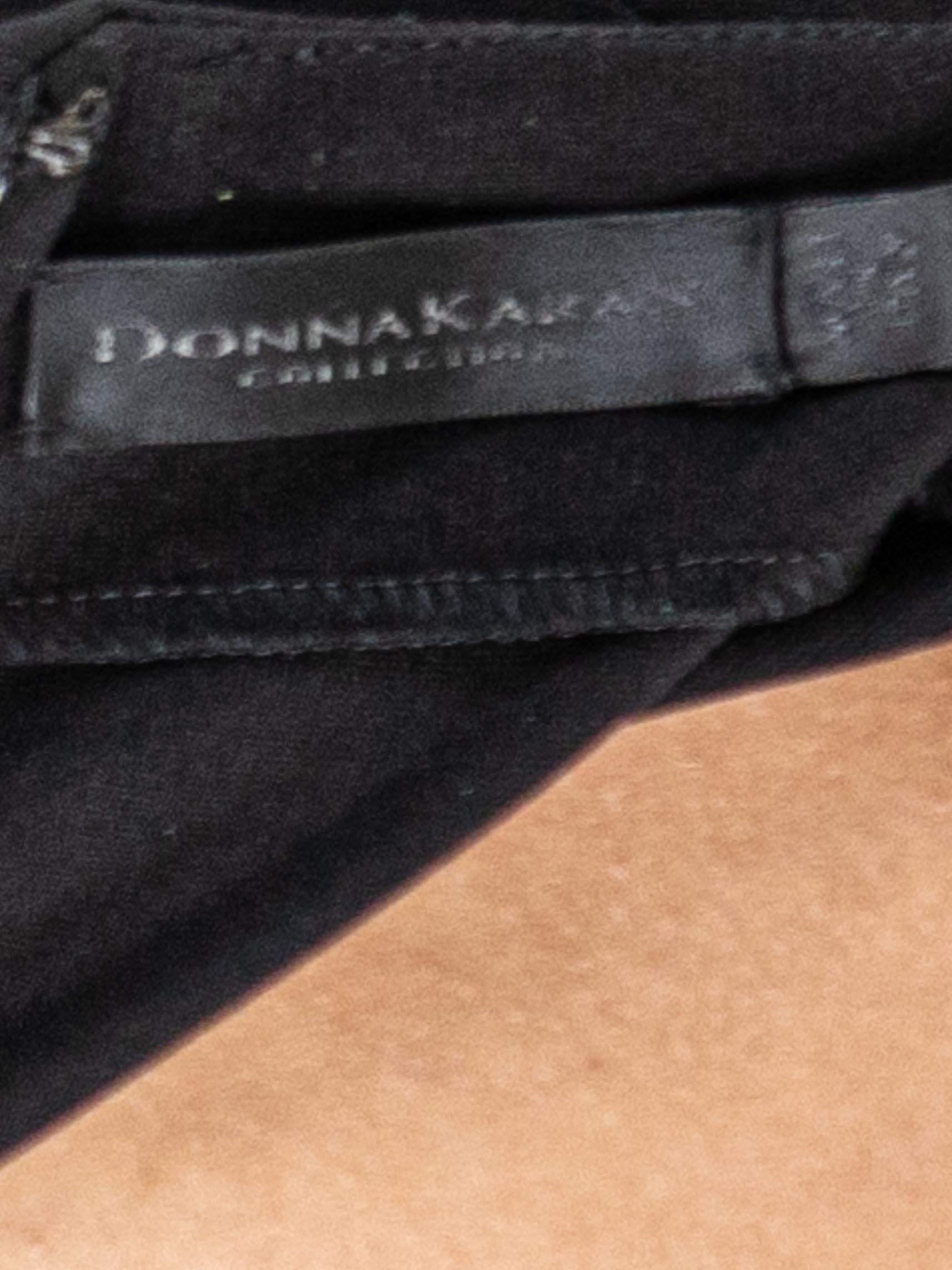 2000S DONNA KARAN Black Rayon Blend Stretch Cross Front Square Neck Cocktail Dr For Sale 6