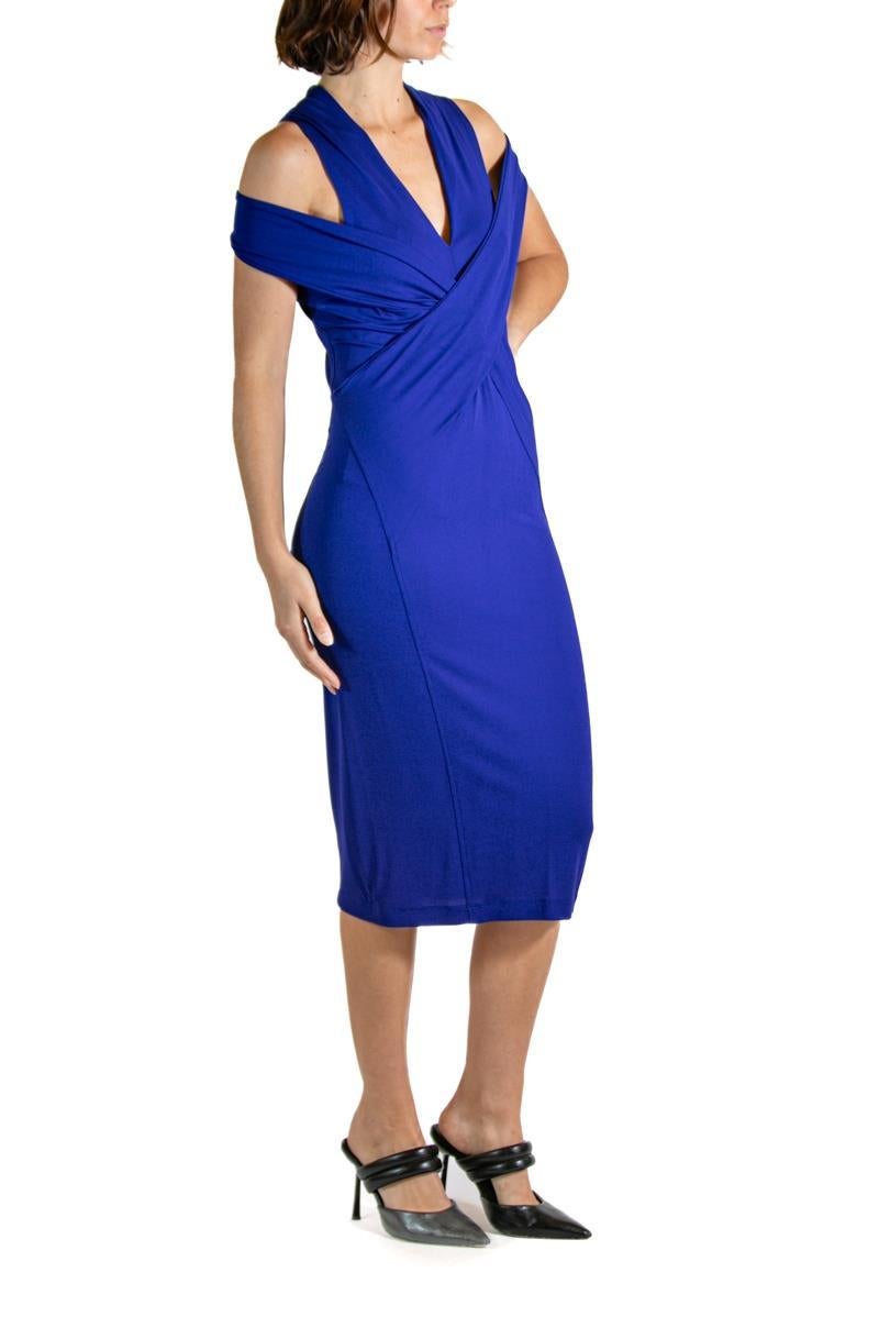 Women's 2000S DONNA KARAN Purple Viscose Tie Dress For Sale